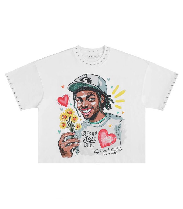 Cropped graphic t-shirt for men