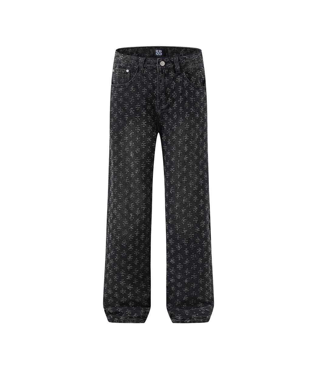 Black-loose-fit-denim-jeans-for-men.jpg Fashionable Streetwear Destroyed Denim Pants - Image 1