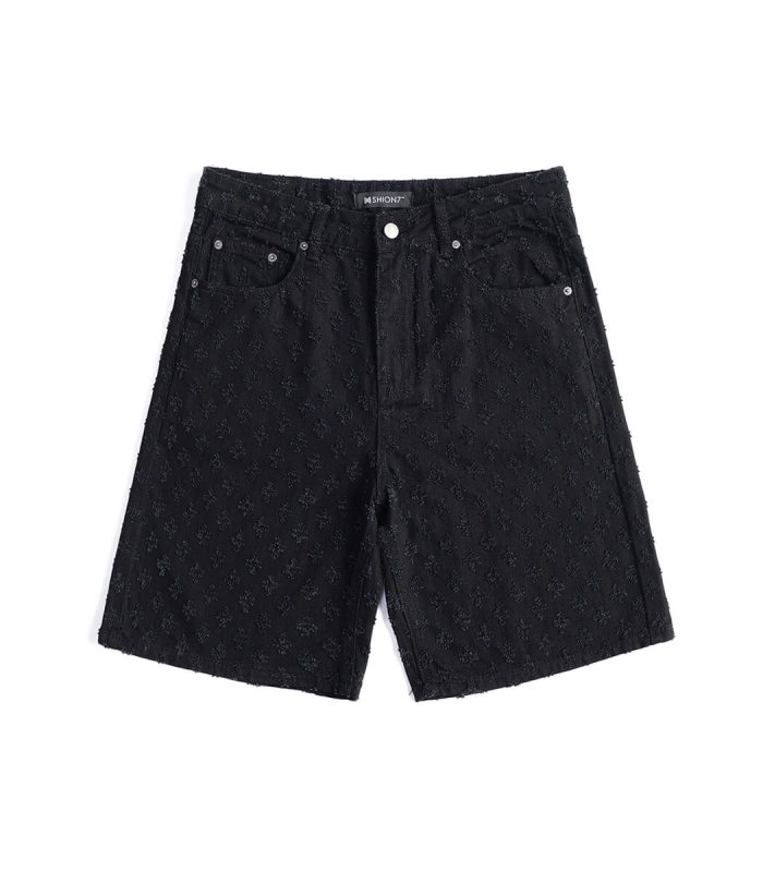 Crafted denim shorts for men in Black