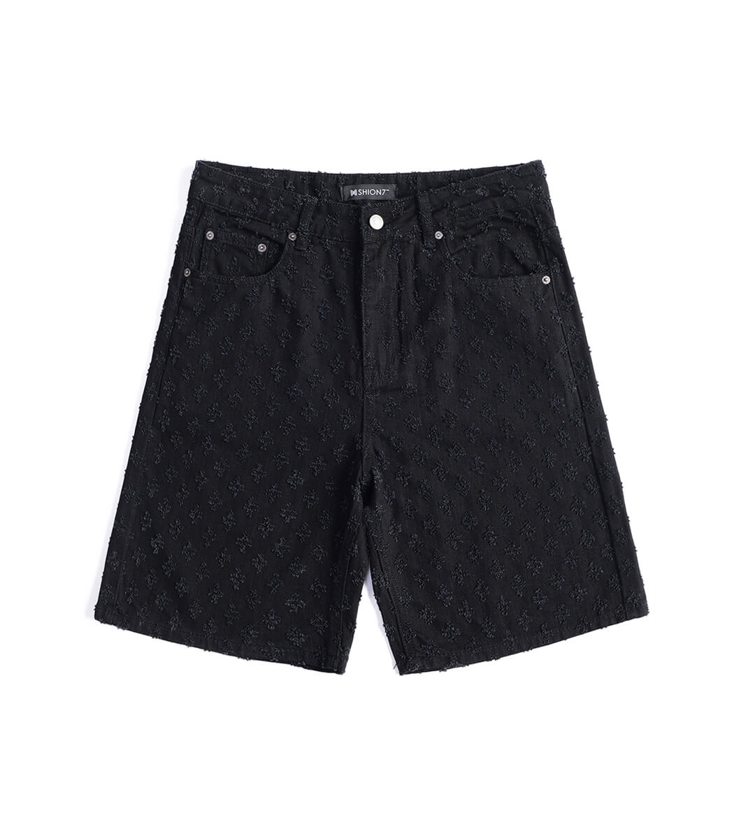 Crafted denim shorts for men in Black Crafted denim shorts for men in Black