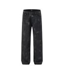 Loose Fit Black Jeans For Men With Hand Paint