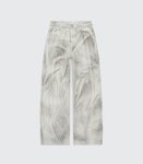 White Denim Jeans With Dirty Wash