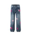 Relaxed Fit Men's Patched Baggy Jeans