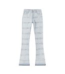 Light Blue Wash Bell Bottom Stacked Jeans