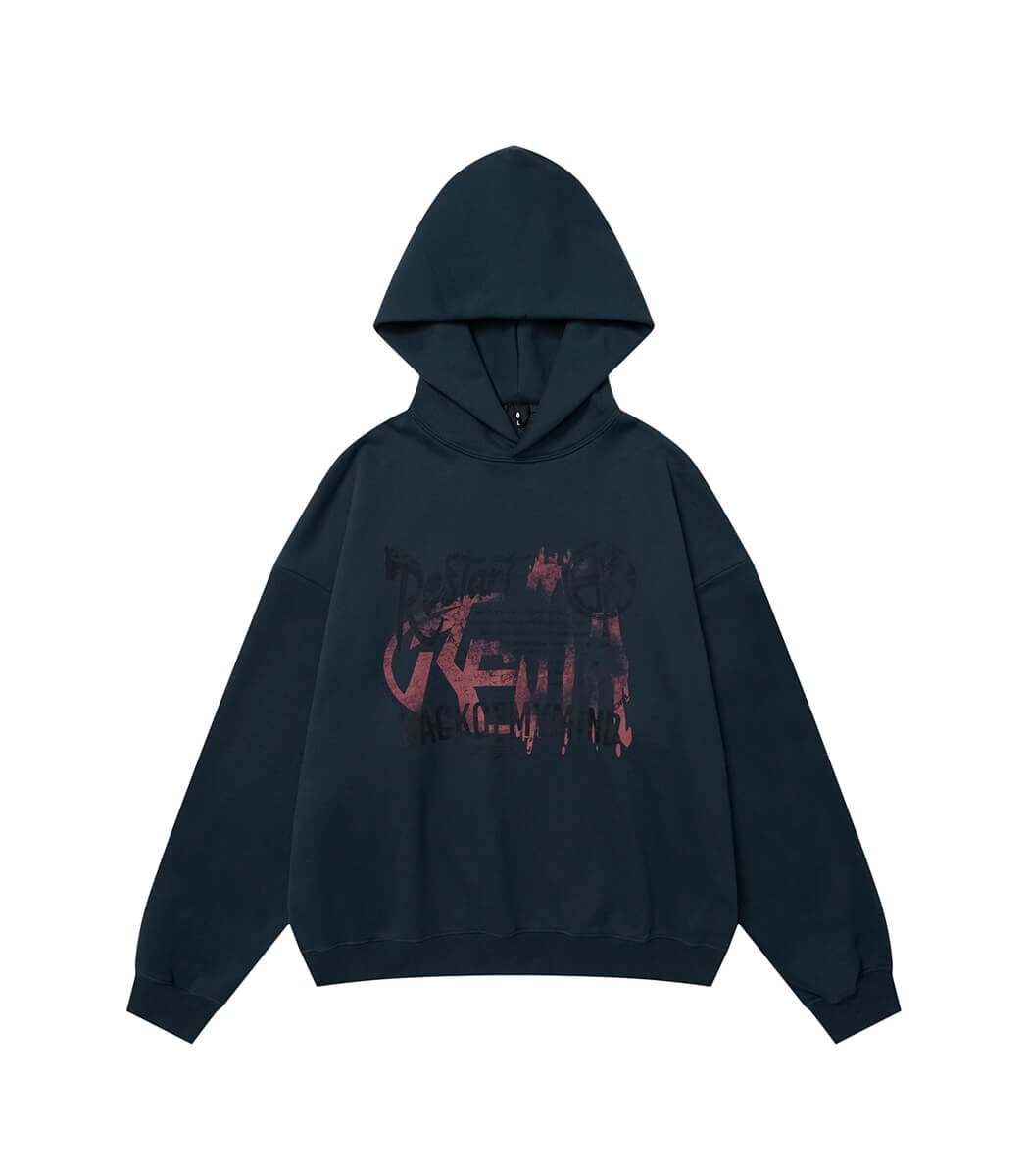 Oversized drop shoulder hoodie for men