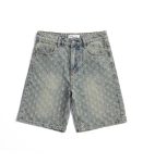 Knee length crafted denim shorts