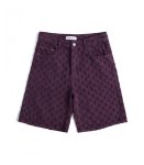 Knee length denim shorts purple