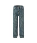 Vintage Blue Wash Lasered Jeans For Men