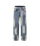 Baggy Fit Light Blue Washed Jeans For Men