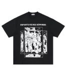 Men's Oversized Black T-shirt With White Print