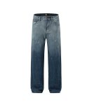 Dark Blue Baggy Fit Gradient Jeans For Men