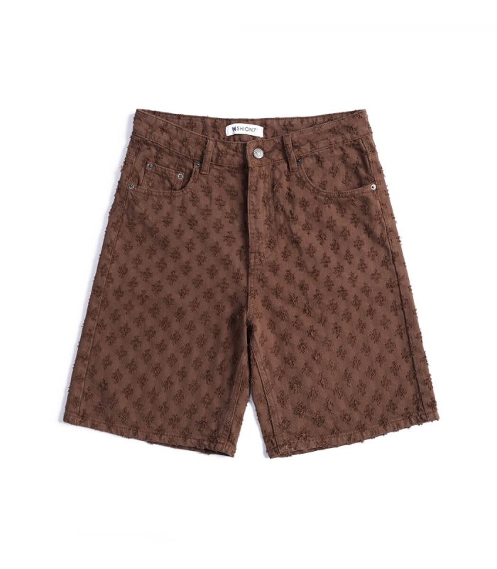 Men's brown denim shorts