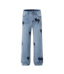 Leather Patched Denim Jeans for Men
