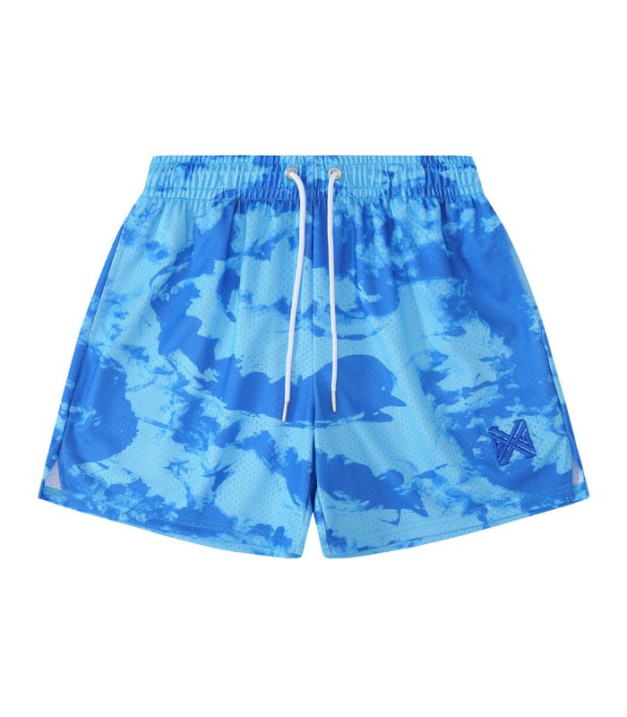 Men's graphic print mesh shorts