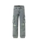 Relaxed Fit Side Pockets Cargo Jeans For Men