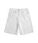Relaxed white denim shorts for men