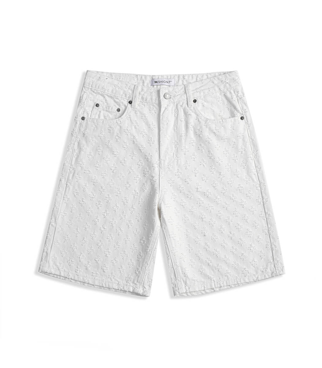 Relaxed white denim shorts for men Relaxed white denim shorts for men