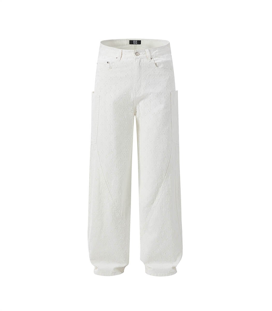 White-relaxed-fit-baggy-jeans.jpg Relaxed Fit White Baggy Jeans For Men - Image 1