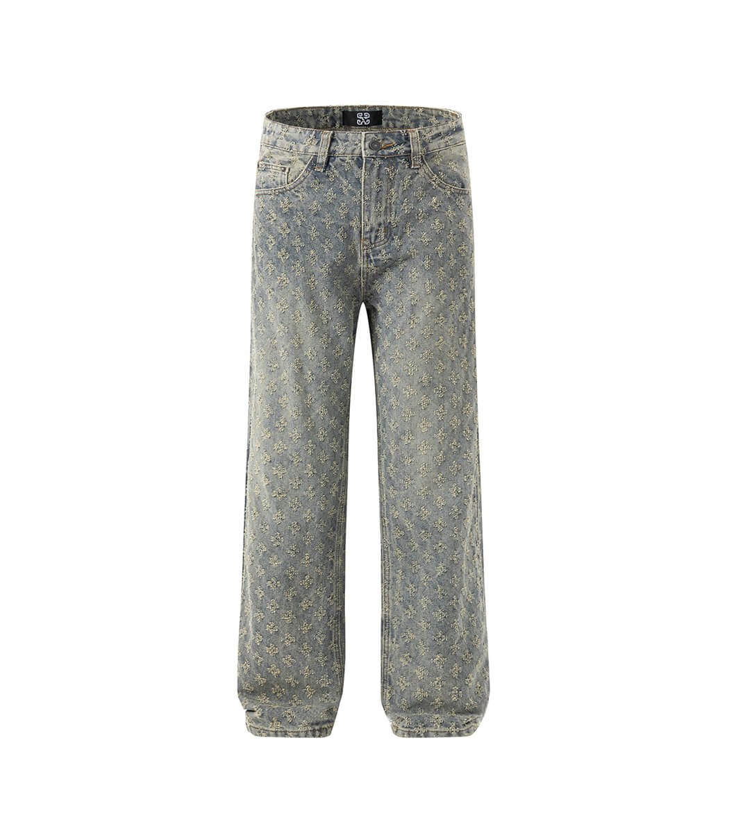 Wholesale-vintage-blue-baggy-jeans-for-men.jpg Vintage Blue Crafted Baggy Jeans For Men - Image 1