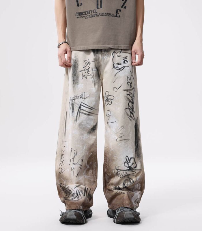 graffiti men's jeans