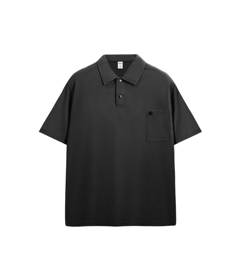 half-sleeve-black-polo-t-shirt.jpg Half Sleeve Men's Black Polo Shirt - Image 1