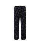 Black Baggy Fit Lasered Jeans For Men