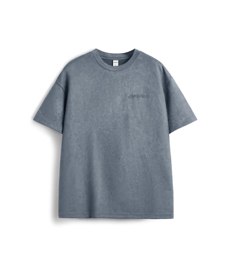 suede-embroidery-t-shirt.jpg Unisex Oversized Embroidery Suede T-shirt - Image 1