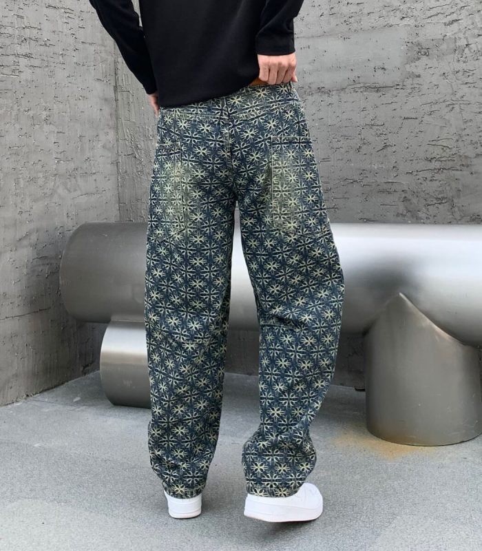 Jacquard jeans pants for men