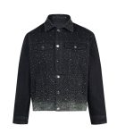 Men's black denim jackets with rhinestone