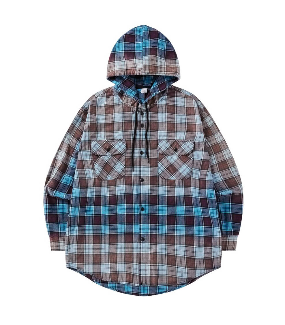 Men's casual flannel plaid shirt