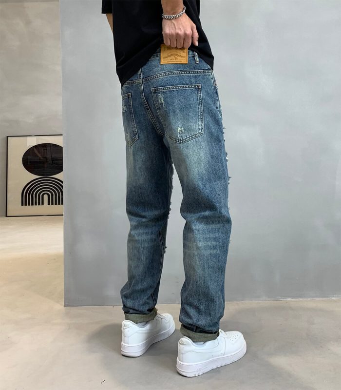 Men's vintage blue denim jeans