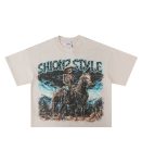 Oversize printed t-shirts with rhinestone embellishment