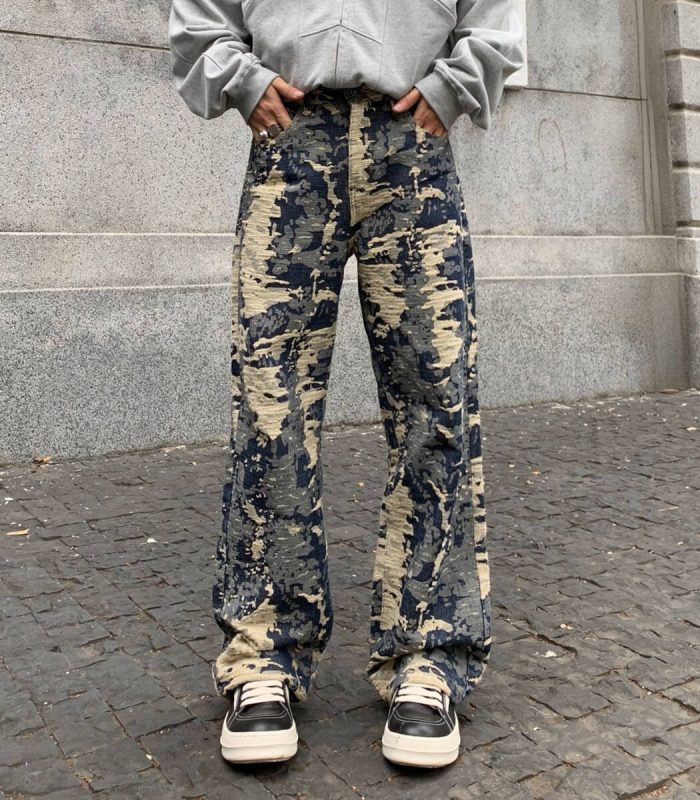 Relaxed denim pants for men