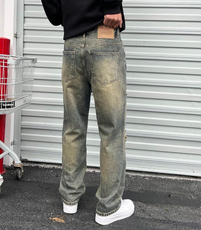 baggy fit vintage blue jeans for men