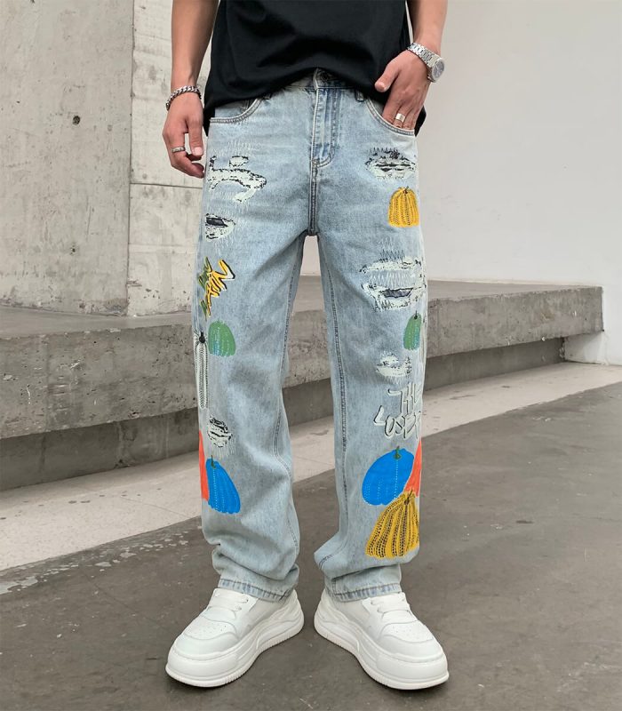 funky printed jeans