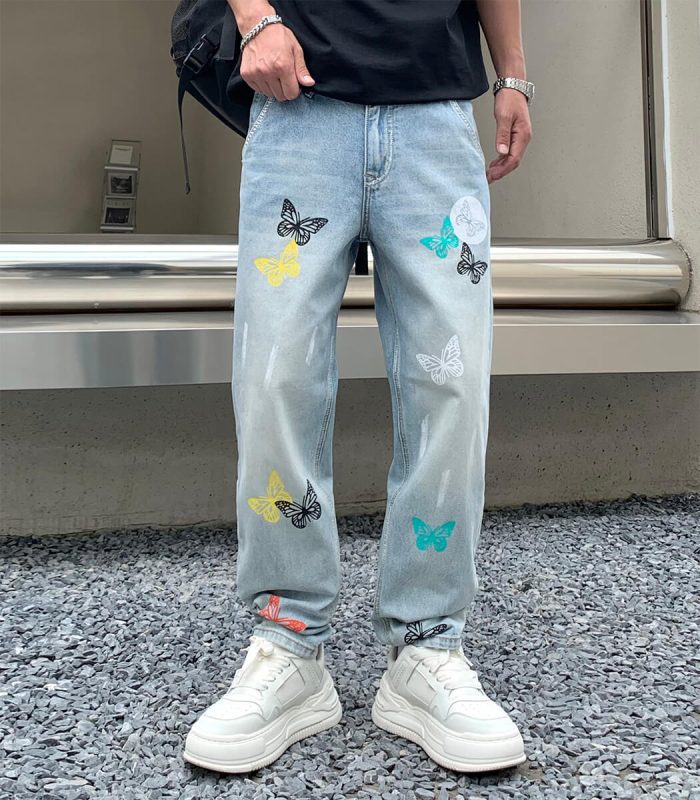 jeans with butterflies