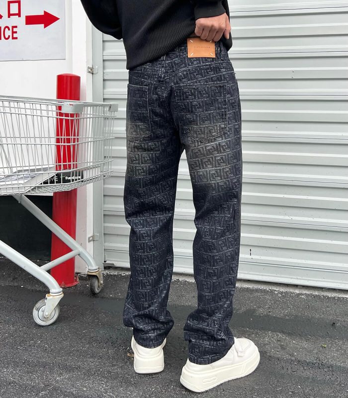 men's fashionable jacquard jeans