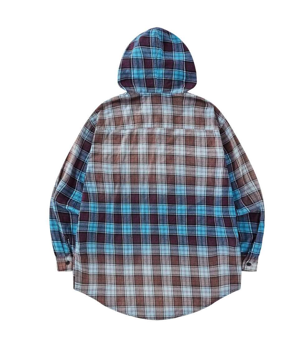 men's plaid shirt with hood
