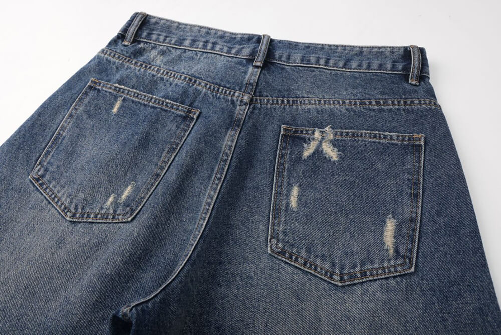 Distreesed jean shorts for men
