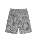 Indigo blue denim shorts for men