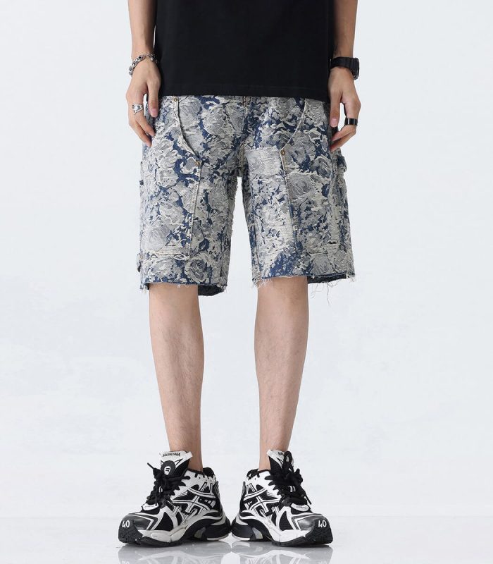 Men's jacquard knee length shorts
