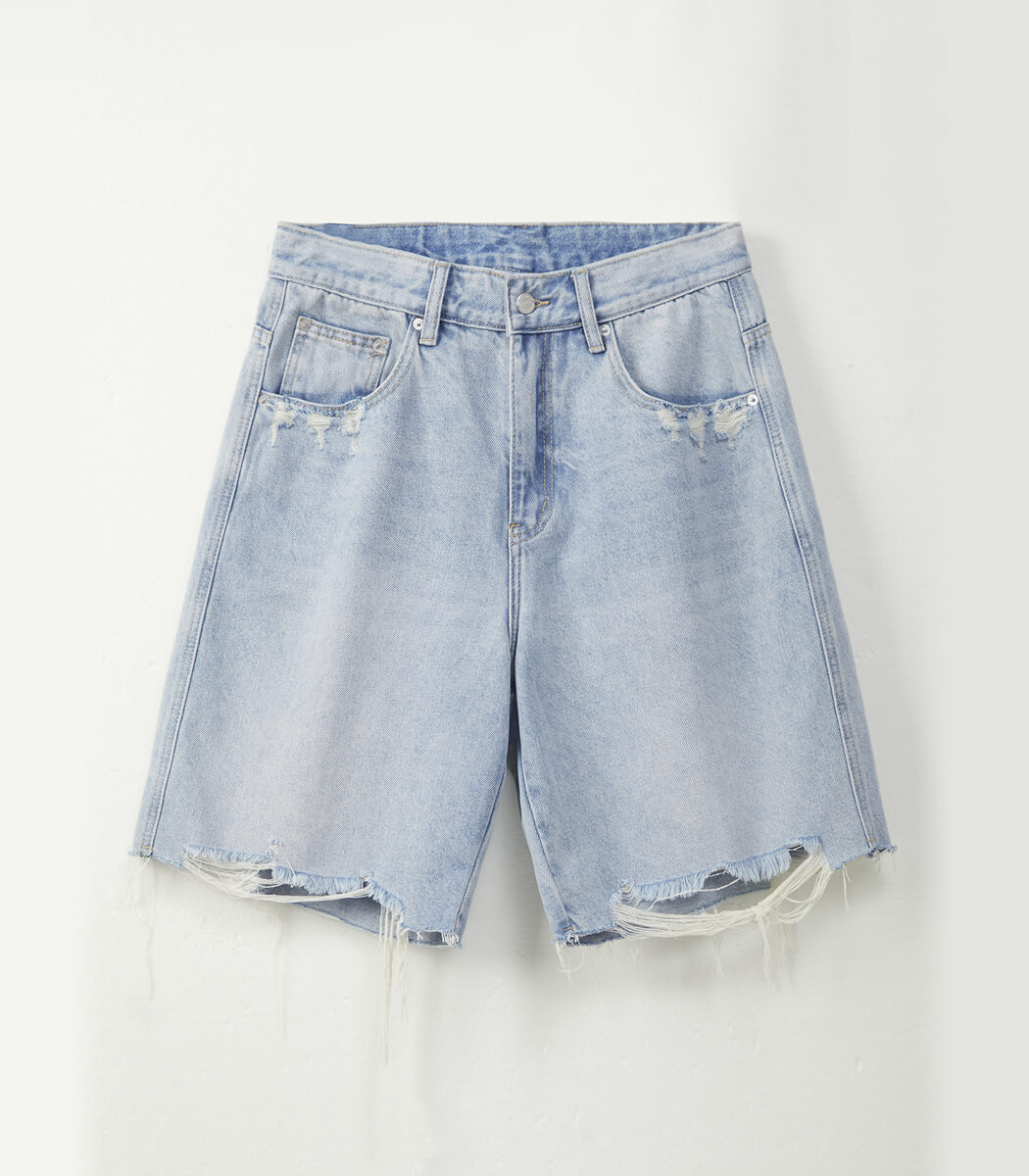 Raw hem denim short for men Raw hem denim short for men