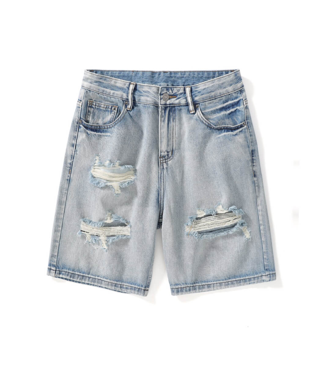Ripped hole jean shorts men Ripped hole jean shorts men