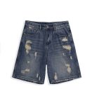 Ripped jean shorts