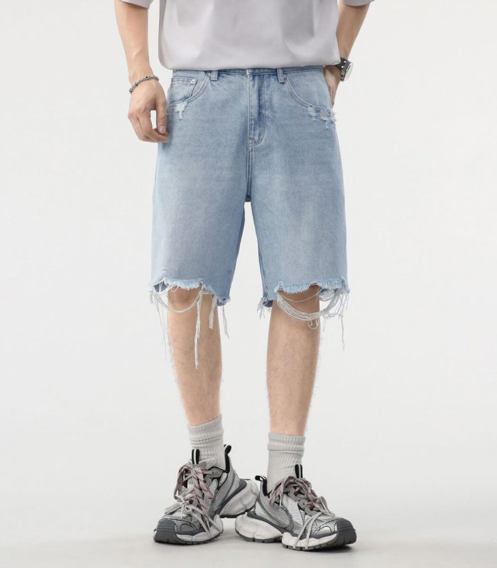 SHION7 Relaxed fit denim shorts