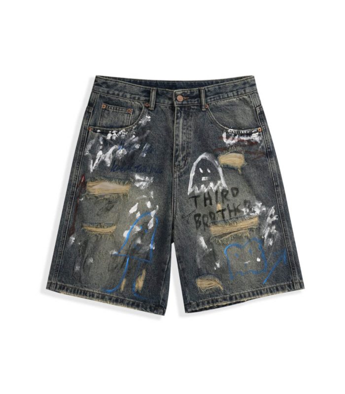 Vintage blue denim shorts for men
