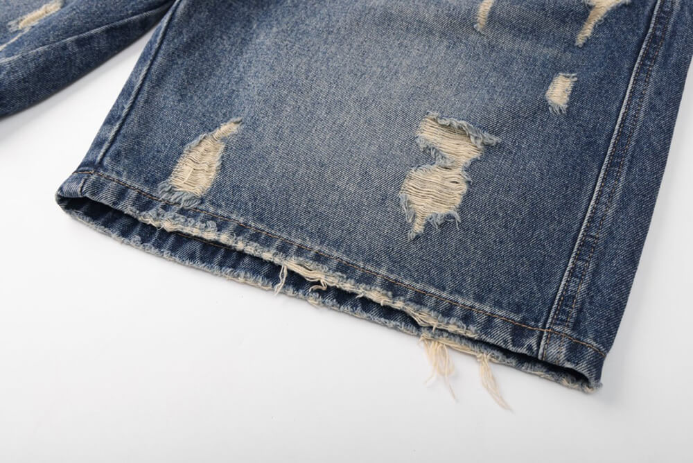 Vintage dark blue wash denim shorts