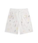White graffiti short pants