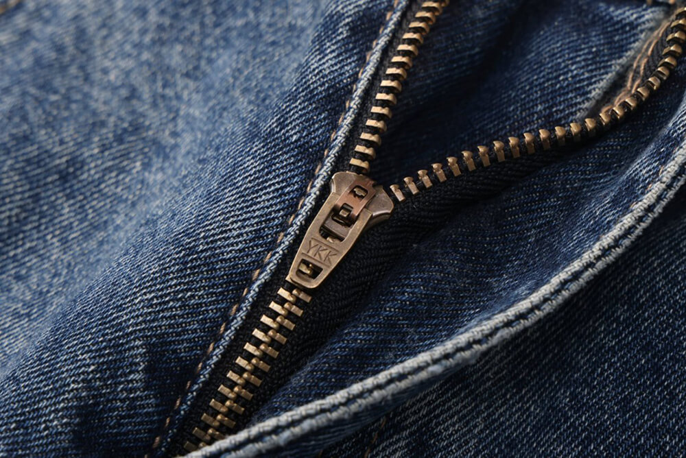 YKK zipper denim shorts for men