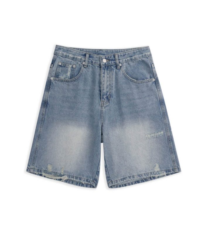 blue denim shorts